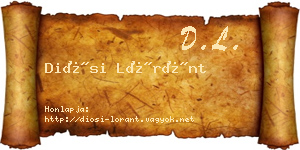 Diósi Lóránt névjegykártya